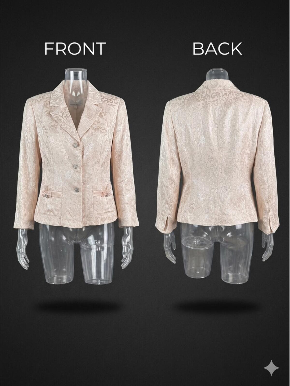 Sandra Darren Women’s Brocade Blazer Jacket Pink Size 12 41-23